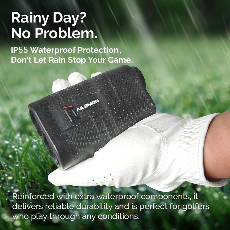 AILEMON 900 Yards Range Finder Golf Rangefinder with Slope Switch, 6X Magnification Laser Rangefinders Black/Gray - Image 5